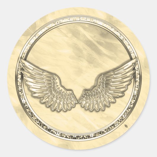 Sticker Rond Modèle noir or Faux huile texturée (Devant)