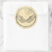 Sticker Rond Modèle noir or Faux huile texturée (Sac)