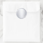 Sticker Rond Modèle personnalisé argent métallisé à texte perso (Sac)