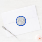 Sticker Rond Modèle photo Blue Polkadot (Enveloppe)