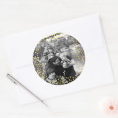 Sticker Rond Modèle photo de confetti d'or (Enveloppe)
