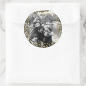 Sticker Rond Modèle photo de confetti d'or (Sac)