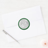 Sticker Rond Modèle photo Green Polkadot (Enveloppe)