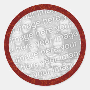 Sticker Rond Modèle photo Red Swirl