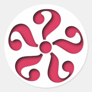 Sticker Rond Modèle point d'interrogation pattern question mark