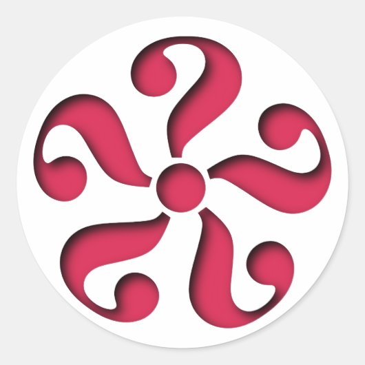 Sticker Rond Modèle point d'interrogation pattern question mark (Devant)