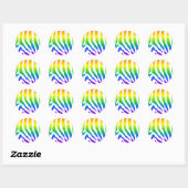 Sticker Rond Modèle Rainbow Zebra (Feuille)