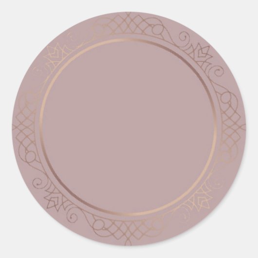 Sticker Rond Modèle Rose Gold Blank personnalisé Ajouter votre  (Devant)