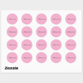 Sticker Rond Modèle rose pastel (Feuille)