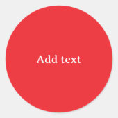Sticker Rond Modèle rouge avec texte blanc (Devant)