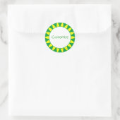 Sticker Rond Modèle Sun Ray - 3 - Vert (Sac)