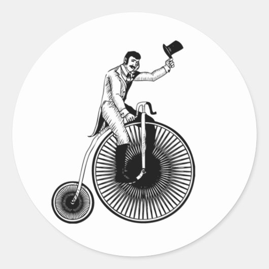 Sticker Rond Modèle T Penny Farthing Classic (Devant)
