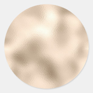 Sticker Rond Modèle vierge bronze ajusté, logo de texte Artisan