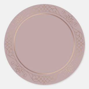 Sticker Rond Modèle vierge en or rose personnalisé Ajoutez votr