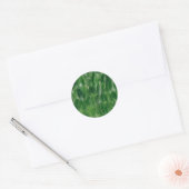 Sticker Rond Modèle vierge impression motif feuille verte (Enveloppe)