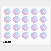 Sticker Rond Modèle vierge iridescent, DIY texte art logo photo (Feuille)