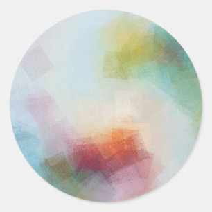 Sticker Rond Modèle vierge moderne d'art abstrait coloré person