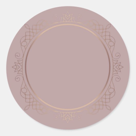 Sticker Rond Modèle vierge or rose Design Elite Ajouter du text (Devant)