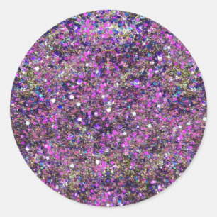 Sticker Rond Modèle vierge pailleté or bleu rose glamour