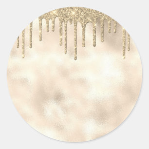 Sticker Rond Modèle vierge Parties scintillant or sur Shimmer G
