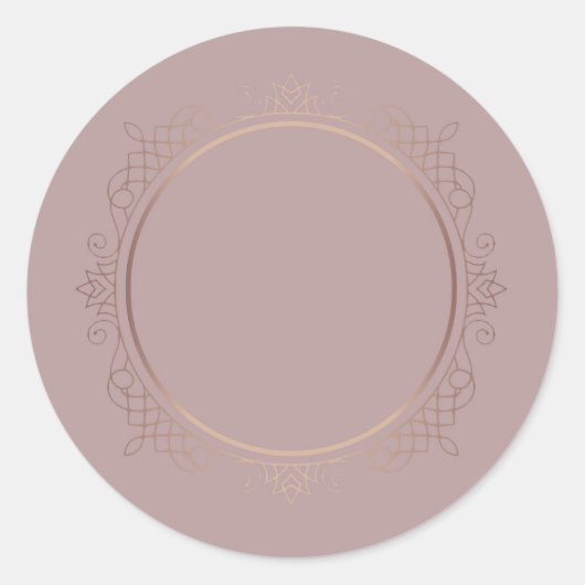Sticker Rond Modèle vierge rose gold Design Créatif Ajouter du (Devant)