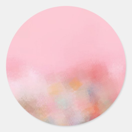 Sticker Rond Modèle vierge tendance couleur rose personnalisé (Devant)