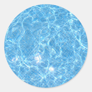 Sticker Rond Modèle vierge tendance sur mesure Piscine bleue