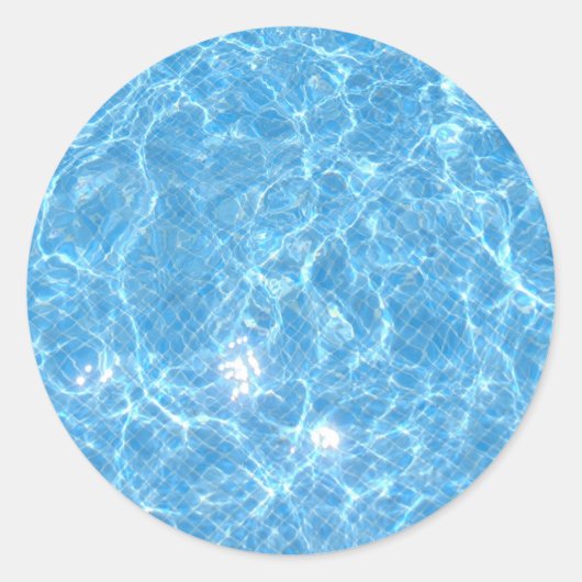 Sticker Rond Modèle vierge tendance sur mesure Piscine bleue (Devant)