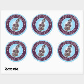 Sticker Rond Modèle vintage Lilac Jelly fait maison (Feuille)