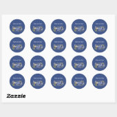 Sticker Rond Modèle, votre texte, joli design floral, (Feuille)