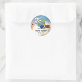 Sticker Rond Modèle World Traveller (Sac)