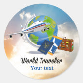 Sticker Rond Modèle World Traveller (Devant)