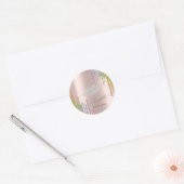 Sticker Rond Moder Diamonds Lips, Rose Gold Rainbow Drips (Enveloppe)