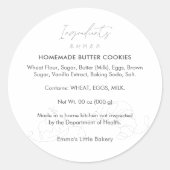 Sticker Rond Modern Bakery Line Art Ingredient Product (Devant)