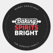Sticker Rond Modern Baking Spirits Bright Christmas (Devant)