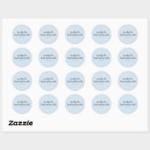 Sticker Rond Modern Bat Mitzvah Soft Blue Personalized Favor (Feuille)