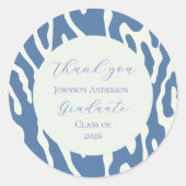 Sticker Rond Modern blue and cream abstract Pattern graduation (Devant)