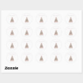 Sticker Rond Modern Blush Christmas Tree – Personalized Holiday (Feuille)