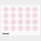 Sticker Rond Modern blush pink and red minimalist wedding (Feuille)