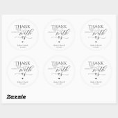 Sticker Rond Modern Boho Wedding Cute Heart Thank You Gifts  (Feuille)