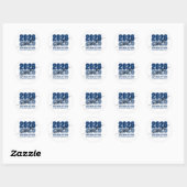 Sticker Rond Modern Bold Class 2026 Navy Blue Graduation (Feuille)