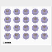 Sticker Rond Modern Bold Purple Gold 50th Birthday Custom (Feuille)