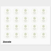Sticker Rond Modern Chic Lucky Shamrock with Bow baby shower (Feuille)