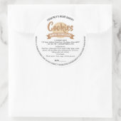 Sticker Rond Modern Cookies Label Cottage Bakery Packaging (Sac)