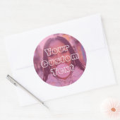 Sticker Rond Modern Custom Photo Text Retro Pink (Enveloppe)
