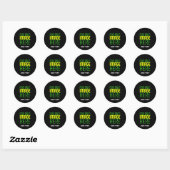 STICKER ROND MODERN EDITABLE CUTE BLACK IMAGE TEXT TEMPLATE BAG (Feuille)