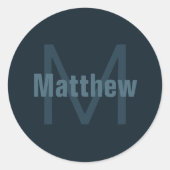 Sticker Rond Modern Editable Name (Devant)