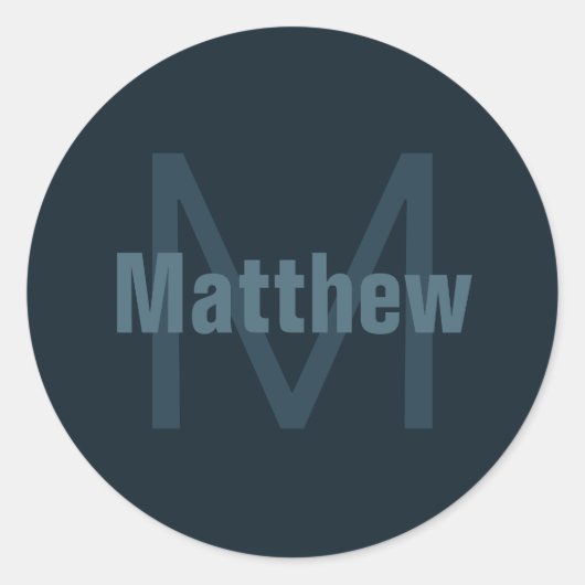 Sticker Rond Modern Editable Name (Devant)