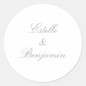 Sticker Rond Modern Elegant Script Calligraphy Wedding (Devant)