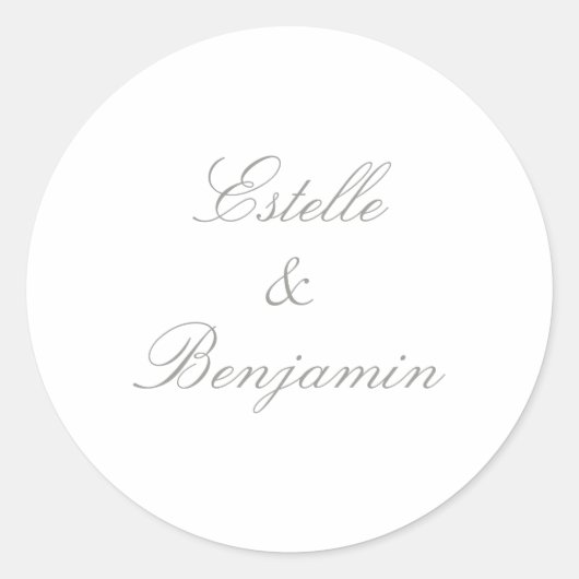 Sticker Rond Modern Elegant Script Calligraphy Wedding (Devant)